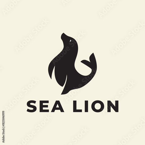 Sea lion animal logo  icon vector symbol illustration minimalist design