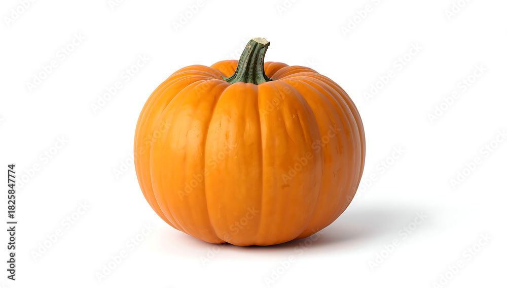 Obraz premium orange pumpkin with smooth surface and subtle natural texture isolated on clean white background perfect for autumn harvest halloween and seasonal decoration themes