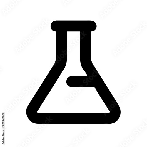 Simple black outline icon of an erlenmeyer flask