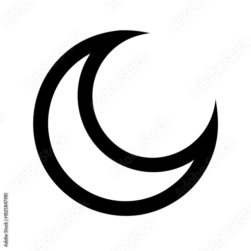 Simple black crescent moon icon