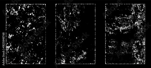 Grunge worn paper effect. Overlay texture stamps with old paper. Stamps distress grain surface dust and rough background concept. Illustration place over object to create grunge effect. Vector EPS10.
