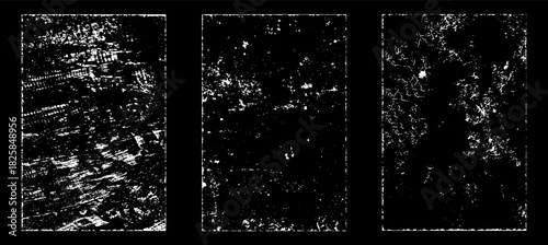 Grunge worn paper effect. Overlay texture stamps with old paper. Stamps distress grain surface dust and rough background concept. Illustration place over object to create grunge effect. Vector EPS10.
