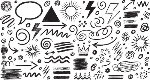 Hand-drawn doodle elements a set of sketch illustrations perfect for design accents and creative projects
