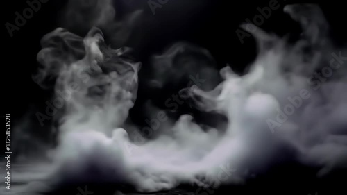 Ethereal smoke swirling in dark background, creating a mystical atmosphere