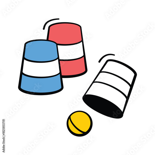 Get this creatively designed thimbles game vector design