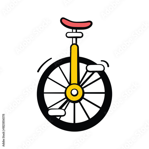 A unicycle representing balance, skill, and circus performances