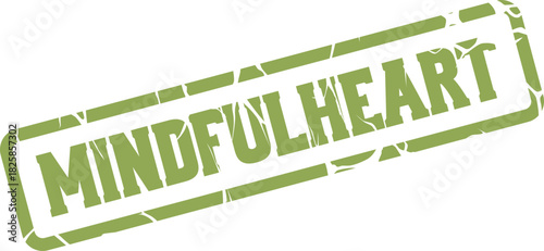 Mindfulheart green stamp symbolizing inner peace, emotional well being, and compassionate self care journey