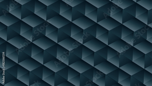 Geometric 3D Dark Blue Triangular Pattern