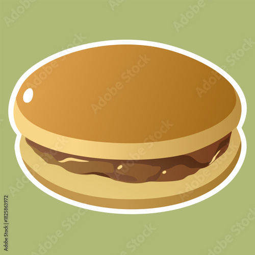 Dorayaki Illustration Japanese Sweet Red Bean Pancake Dessert