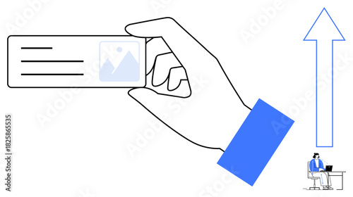 Business card concept. Business card exchange networking and professional growth. Business card for connections, identity, branding, professional relations, career success