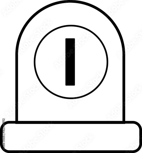 Emergency siren of ambulance or police, simple icon. Black linear icon with editable stroke, emergency siren vector icon .black outline filled version . isolated transparent background 