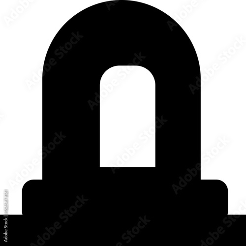 Emergency siren of ambulance or police, simple icon. Black linear icon with editable stroke, emergency siren vector icon .black outline filled version . isolated transparent background 