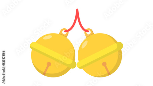 Yellow bikini with a flower isolated vector illustration on white