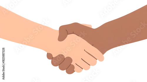 Diverse handshake symbolizes global partnership and successful business agreement