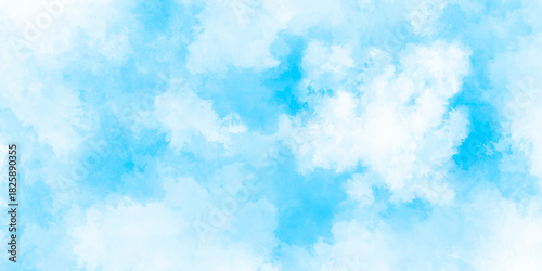 Abstract grunge sky blue soft painted watercolor paint splash. inspiring views of fluffy clouds blue sky background. cloudy blue sky various natural clouds and smoke. morning cloud in the sky.