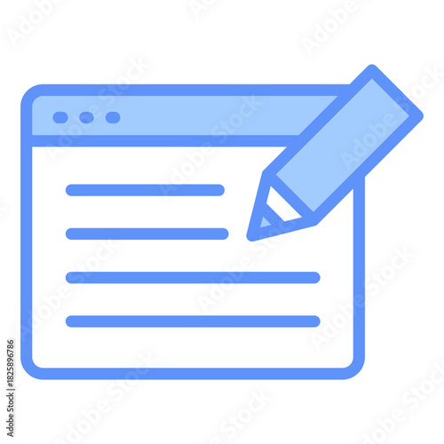 Blogger Outline Blue Color Icon