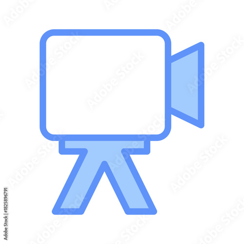 Camera Outline Blue Color Icon