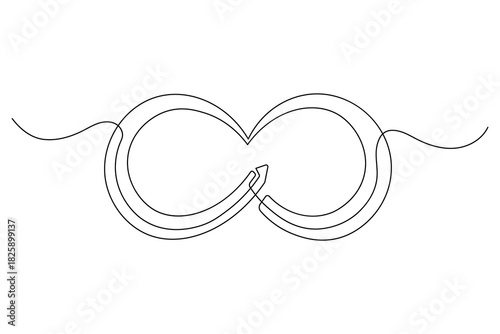 Eternal loop sign continuous outline drawing simple style endless concept