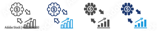 economic psychology icon set multiple style