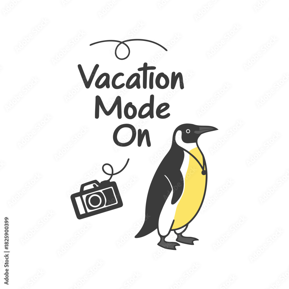 Obraz premium Penguin with Camera – Vacation Mode