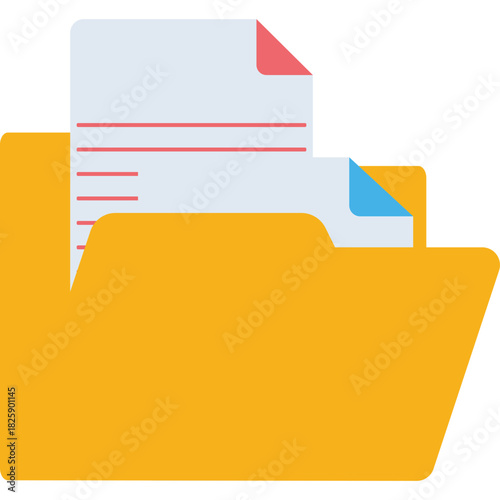 Folder Document Flat Illustration