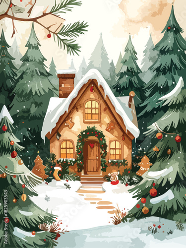 Snowy Christmas Cabin