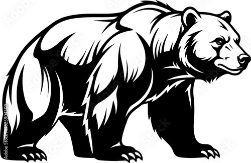 Strong Grizzly Bear Illustration – Bold Wildlife Vector Art