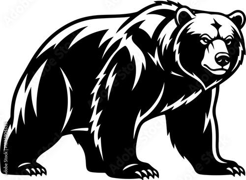 Strong Grizzly Bear Illustration – Bold Wildlife Vector Art