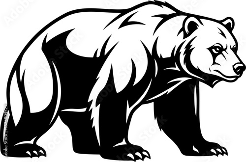 Strong Grizzly Bear Illustration – Bold Wildlife Vector Art