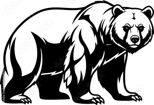 Strong Grizzly Bear Illustration – Bold Wildlife Vector Art
