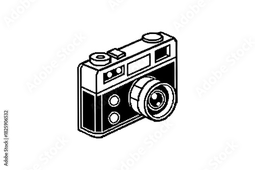 pixel Black camera vector,icon