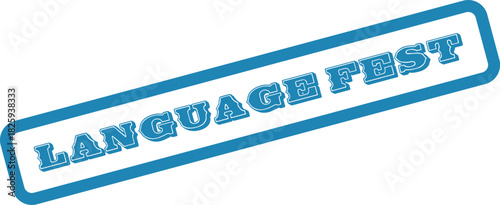 Language Fest in a Blue Bordered Box, Promotional Image Design
