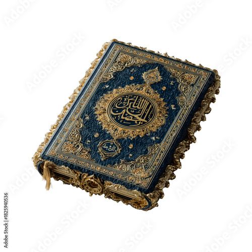 Ornate Quran with golden decorations
