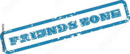 Blue Rubber Stamp Illustration Indicating the Unenviable Status of the Friends Zone