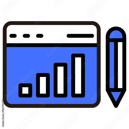 statistic mixed color icon