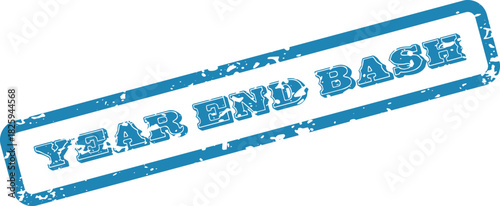 Year End Bash event stamp in blue with grungy texture vector