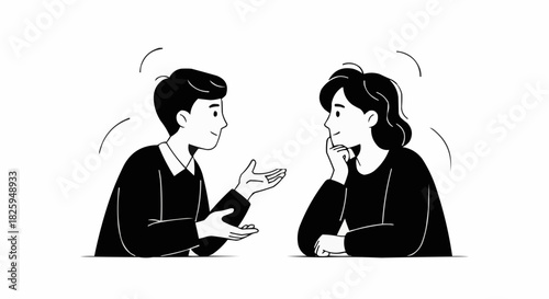 Two People Engaged in Conversation and Interaction.