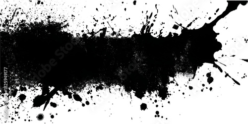 Abstract black grunge brush stroke background texture. vector hand drawn creative brushstroke grungy concrete art design.
