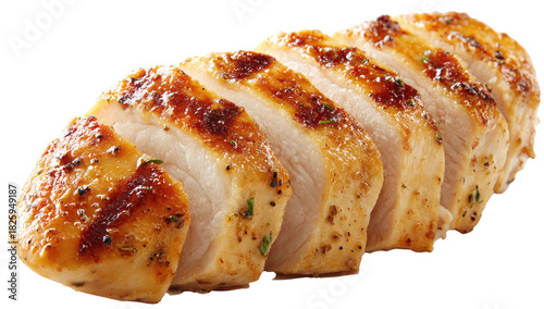 Sliced grilled chicken breast with herbs and spices (2)