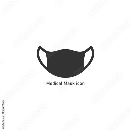 Medical Mask Icon Outline Symbol for Coronavirus Protection and Flu Prevention Healthcare Equipment Safety Device Vector Illustration