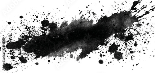 Abstract black grunge brush stroke background texture. vector hand drawn creative brushstroke grungy concrete art design.