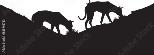 Mountain Goat Silhouette Bundle – Wildlife, Peaks & Nature Clipart Set