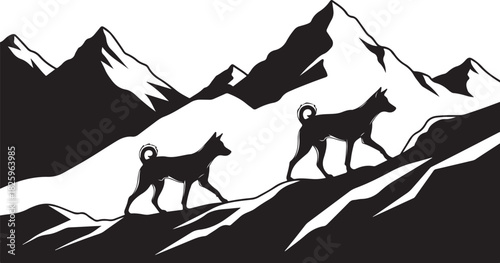 Mountain Goat Silhouette Bundle – Wildlife, Peaks & Nature Clipart Set