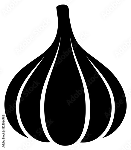 Simple garlic bulb silhouette vector icon for cooking and food design