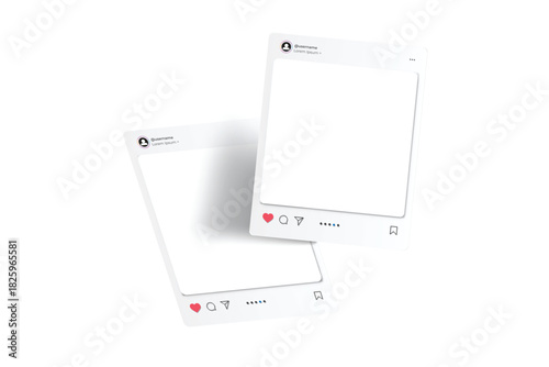 Two social media post templates angled and overlapping