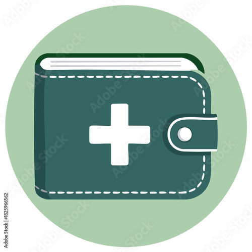 Illustration of a Medical Kit Emergency Kit Doctor First Aid Kit Flat Icon