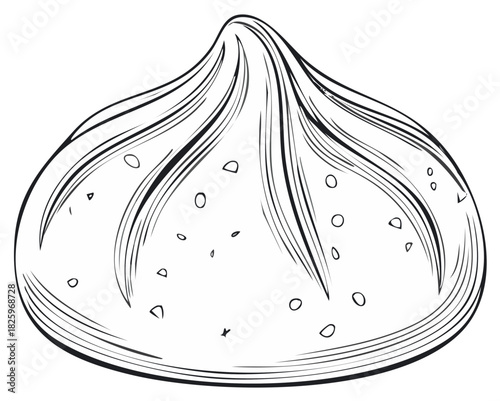 Isolated hand drawn dumpling illustration