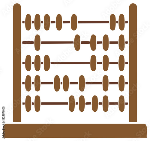Vintage wooden abacus illustration for math and accounting education