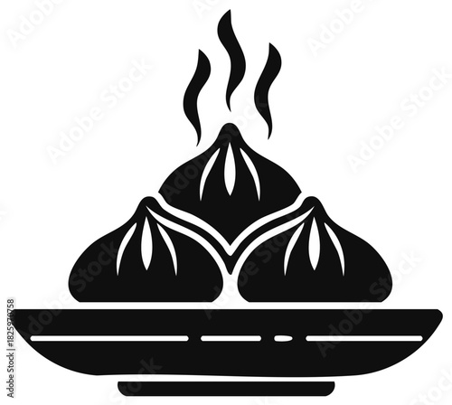 Steaming dumplings served on a plate a classic Asian cuisine icon