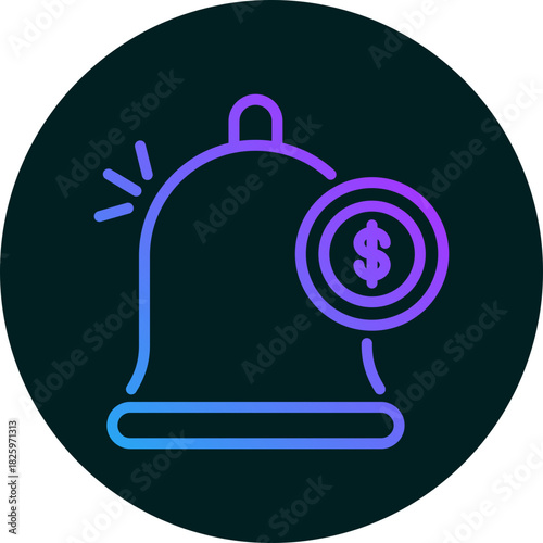 Payment notification icon for weather, website, application, printing, document, poster design, etc